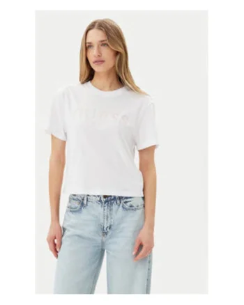 Tricou eco cu logo, Alb