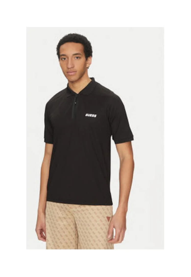 Tricou polo cu imprimeu, Negru