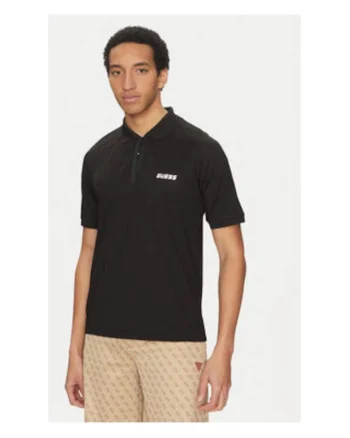 Tricou polo cu imprimeu, Negru