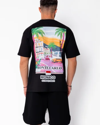 Tricou Monte Carlo imprimat Black