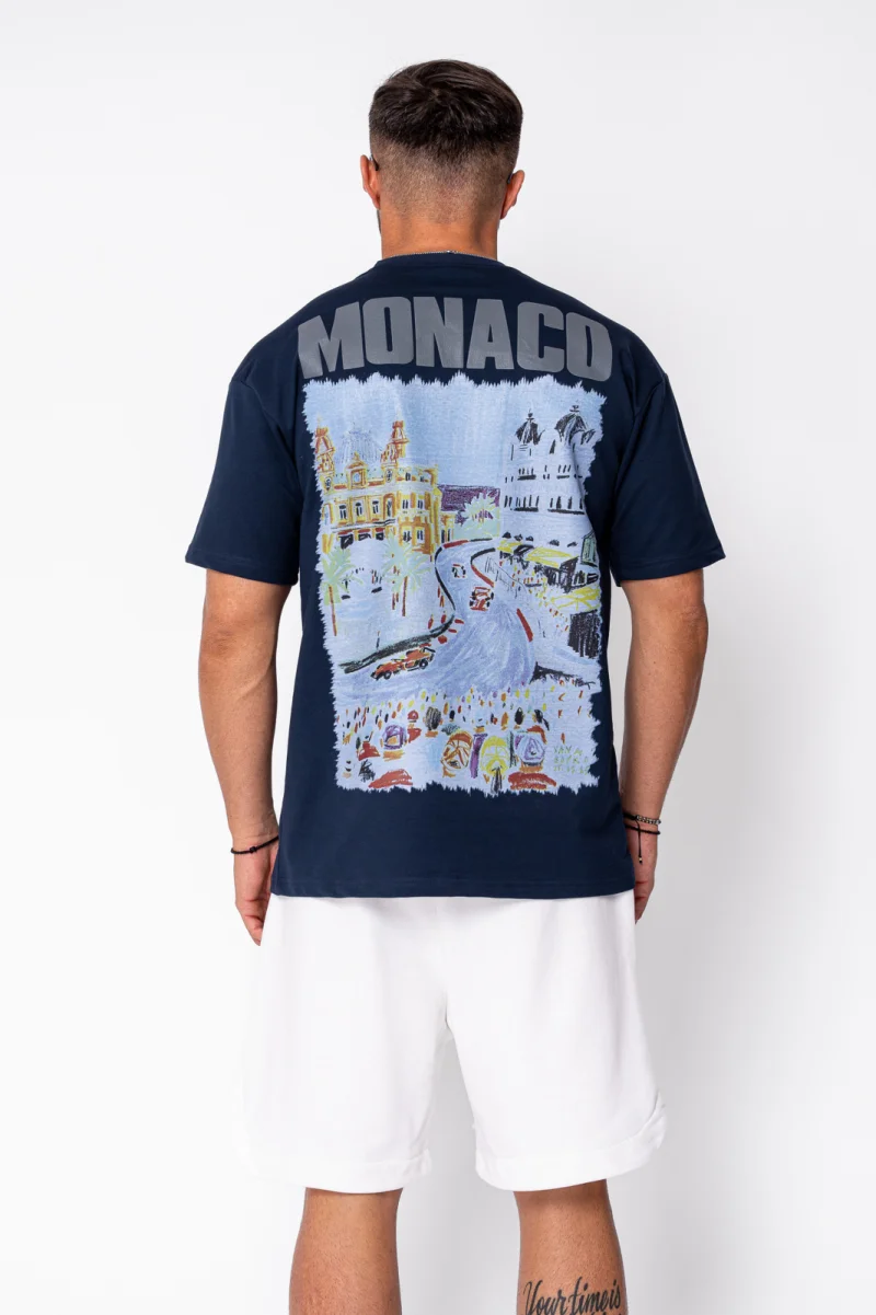 Tricou Monaco imprimat Navy