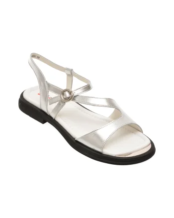 Sandale PASS COLLECTION argintii, WC60003, din piele naturala