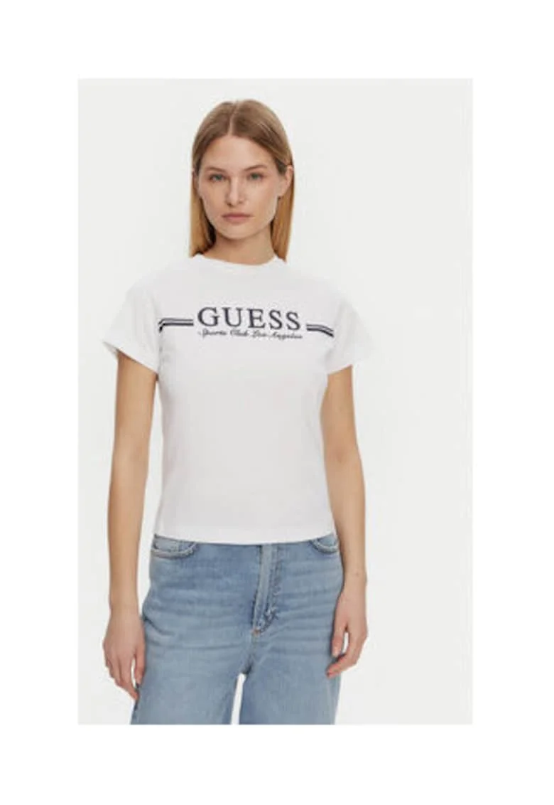 Tricou din bumbac organic cu logo distinctiv, Alb