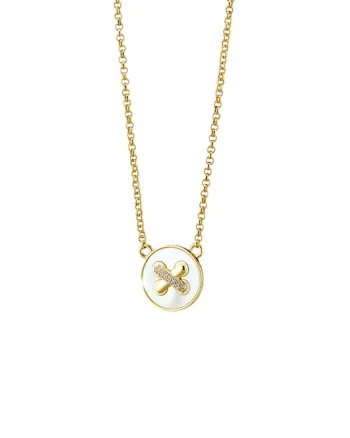 Colier placat cu aur de 18K, cu pandantiv, Auriu