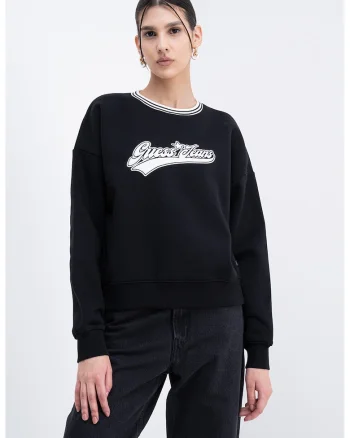 Bluza lejera de trening cu maneci cazute, Alb/Negru