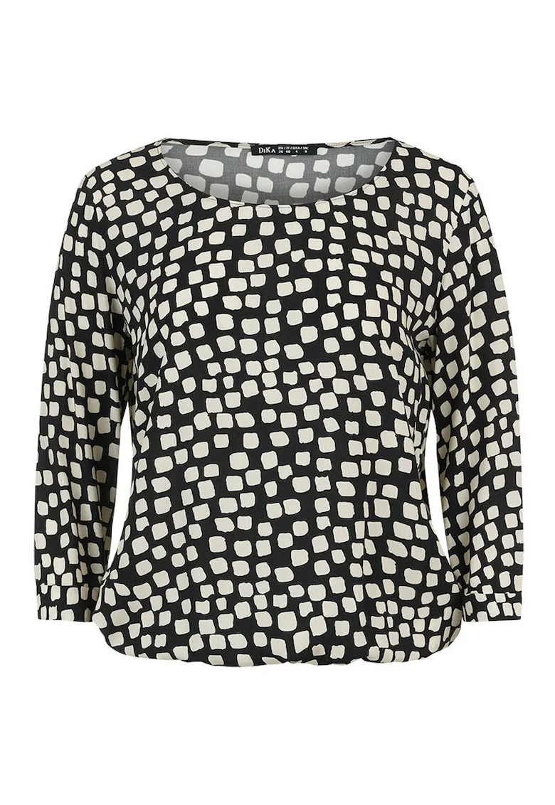 Bluza cu imprimeu geometric si maneci 3/4