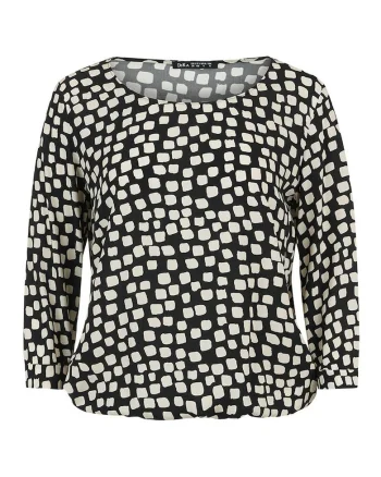 Bluza cu imprimeu geometric si maneci 3/4