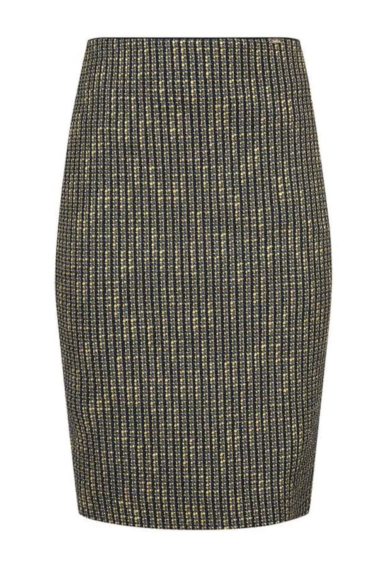 Fusta din tweed boucle cu insertii de lurex