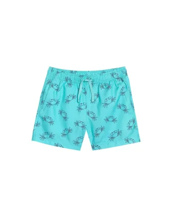 Pantaloni scurti de baie pentru baieti,  poliester, uscare rapida, turcoaz