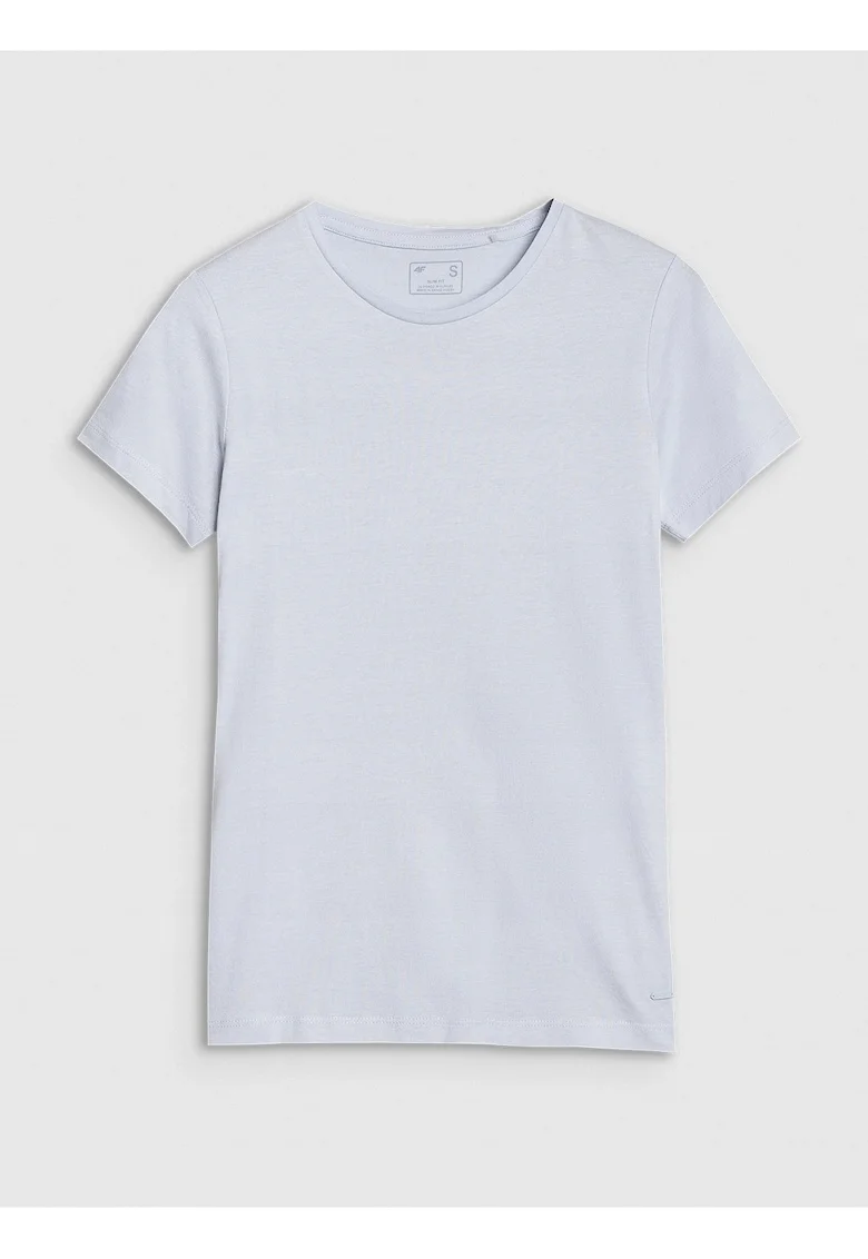 Tricou  Slim Albastru, Bumbac-Modal, pentru femei, stil sportiv, maneca scurta,