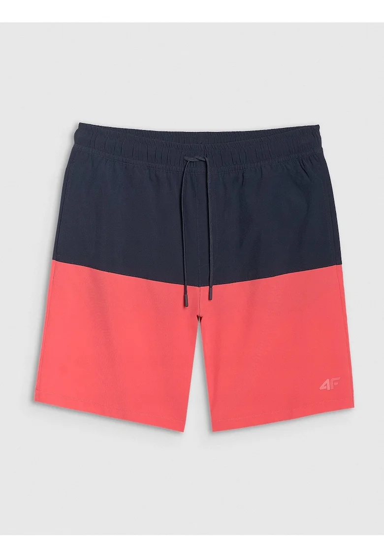 Pantaloni scurti de plaja barbati  sportivi, rosu/albastru, poliester