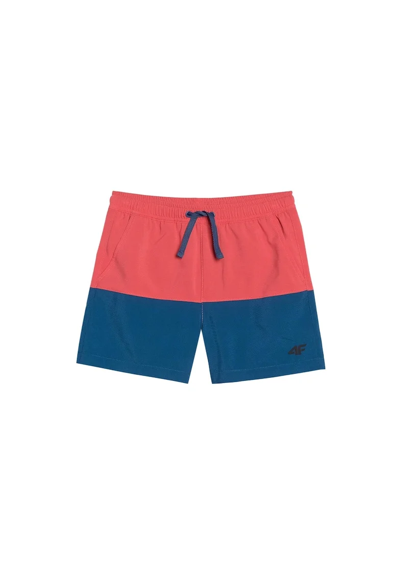 Pantaloni scurti de plaja baieti  poliester, rosu/albastru