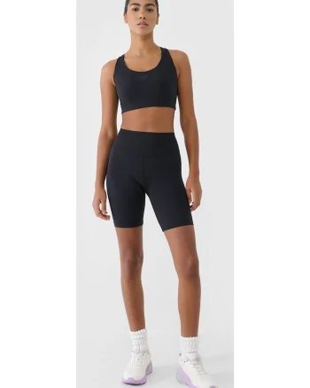 Colanti de antrenament pentru femei  negru, material reciclat, tehnologie 4FDry, croiala subtire, buzunar ascuns