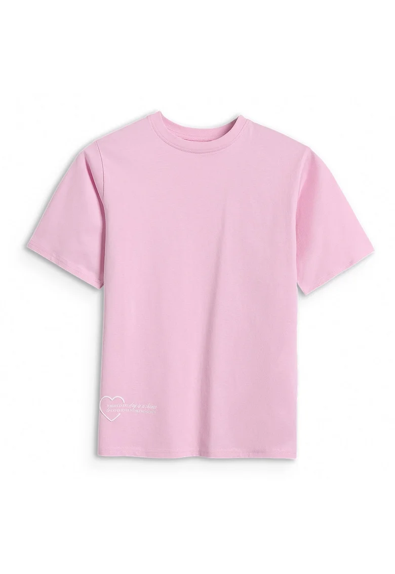 Tricou Oversize  Bumbac, 45379, Roz pal