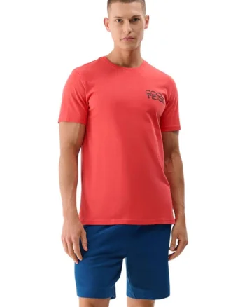 Tricou cu maneca scurta,  barbati, corai, bumbac