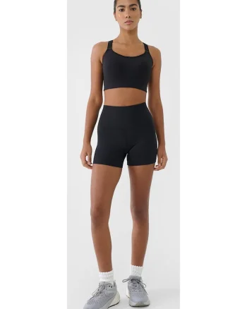 Colanti sport  talie inalta, croiala slim, negri, material reciclabil