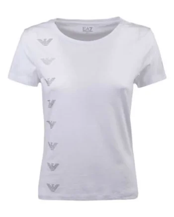 Tricou cu decolteu rotund si monograma, Alb murdar