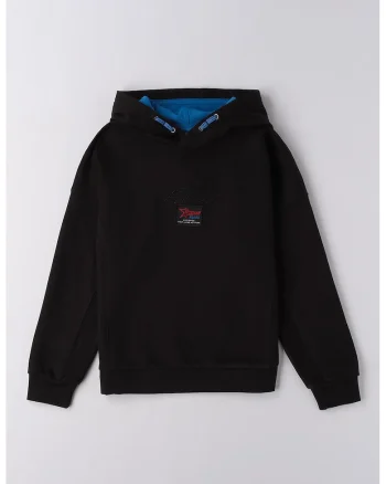 Hanorac cu logo, Negru