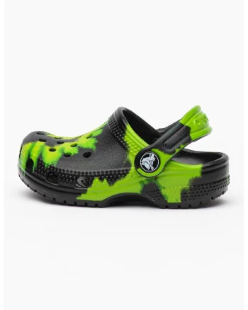 Saboti cu model tie dye Classic, Verde/Negru