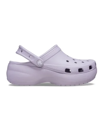 Saboti slingback cu model perforat si talpa flatform, Lila