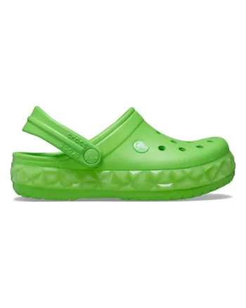 Saboti  Crocband Geometric Glow In the Dark Band Clog - US Verde - Green Slime, Verde