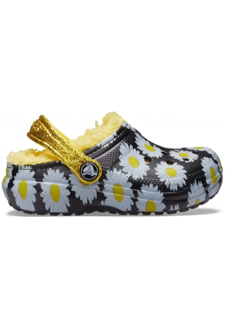 Saboti  Kids' Classic Lined Vacay Vibes Clog - US Negru - Black Daisy, Negru