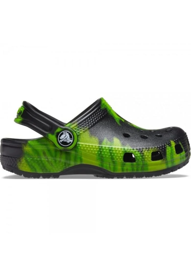 Saboti  Kids' Classic Tie-Dye Graphic Clog - US Negru - Black/Lime Punch, Negru