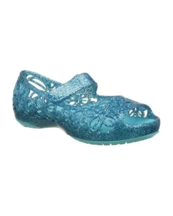 Balerini  Kids' Isabella Glitter Flat - US Albastru deschis - Pool, Alb