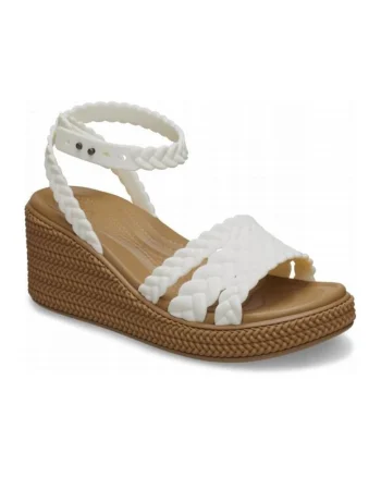 Sandale Pe Koturnie Femei,  Brooklyn Woven Ankle Strap 209994 Wedge, Alb, Alb