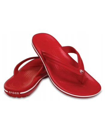 Slapi barbati, ™ Crocband Flip, Material sintetic, Rosu