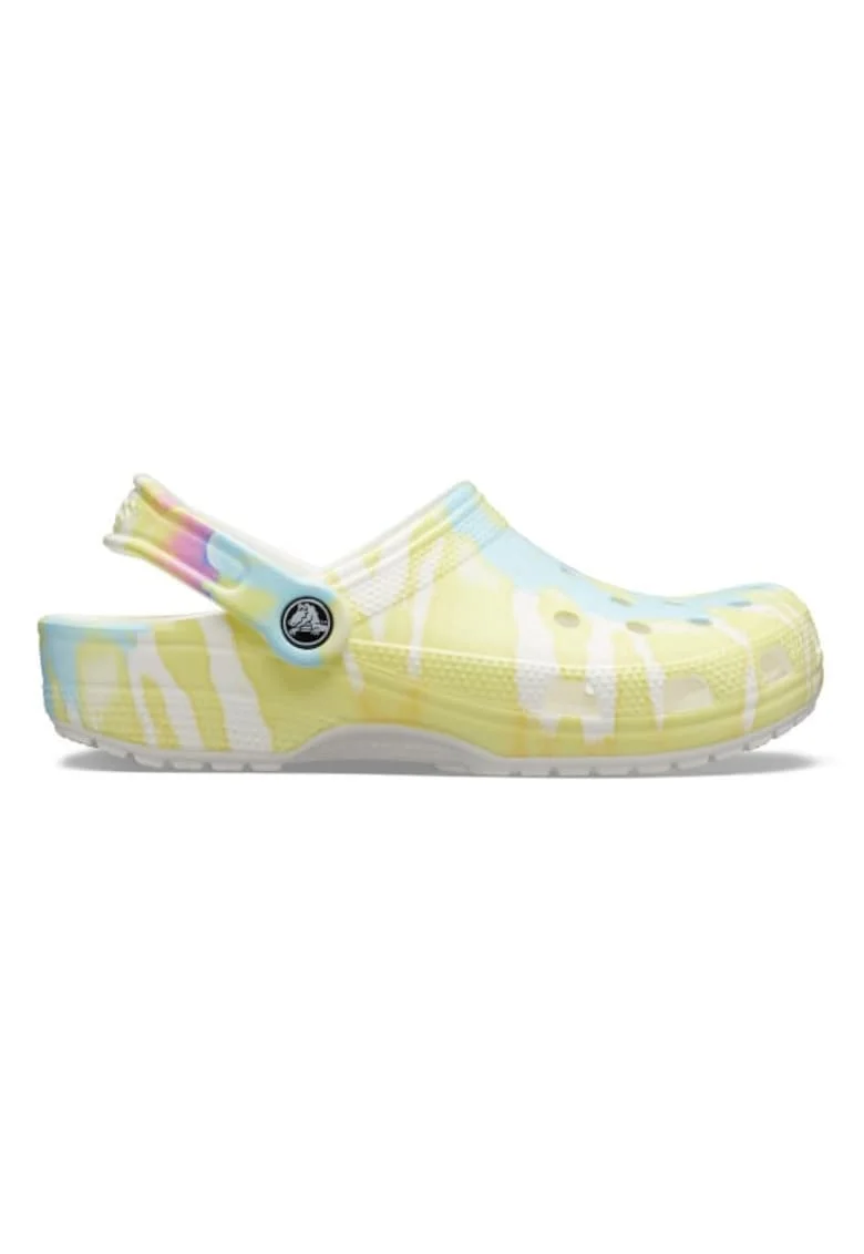 Saboti  Classic Tie-Dye Graphic Clog - US Alb - White/Multi, Alb