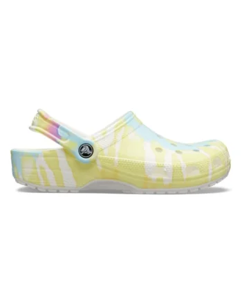 Saboti  Classic Tie-Dye Graphic Clog - US Alb - White/Multi, Alb