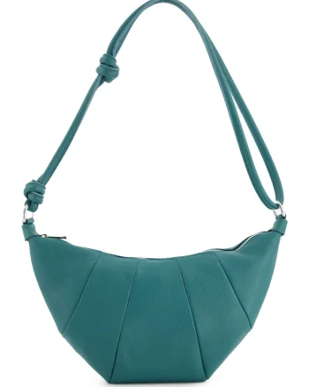 Geanta de umar  piele naturala, verde, 32x17x6cm, curea 115cm, 2 buzunare interioare