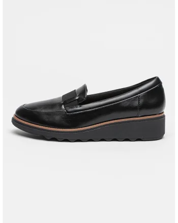 Pantofi loafer wedge din piele Sharon Pace, Negru