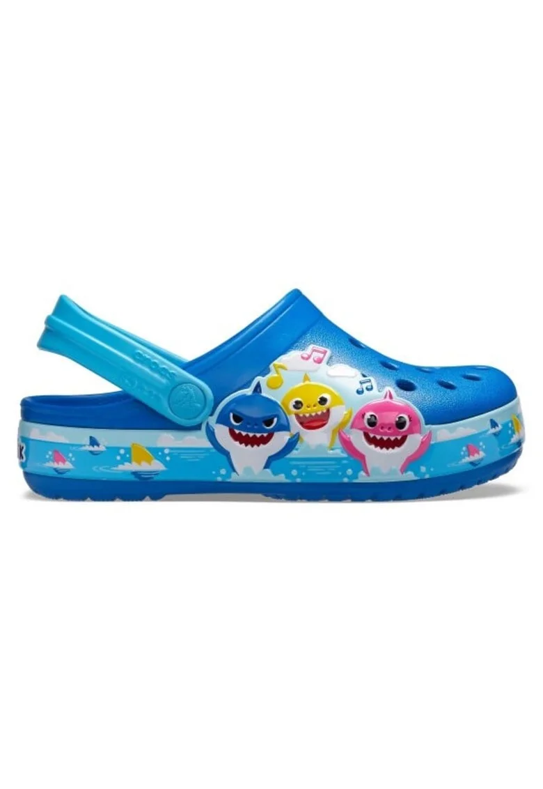 Saboti  Fun Lab Baby Shark Band Clog - US Albastru - Bright Cobalt, Alb