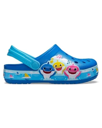 Saboti  Fun Lab Baby Shark Band Clog - US Albastru - Bright Cobalt, Alb