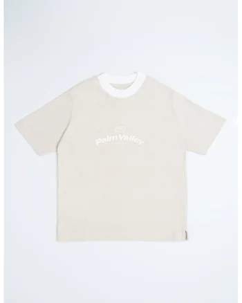 Tricou lejer cu guler contrastant, Gri deschis