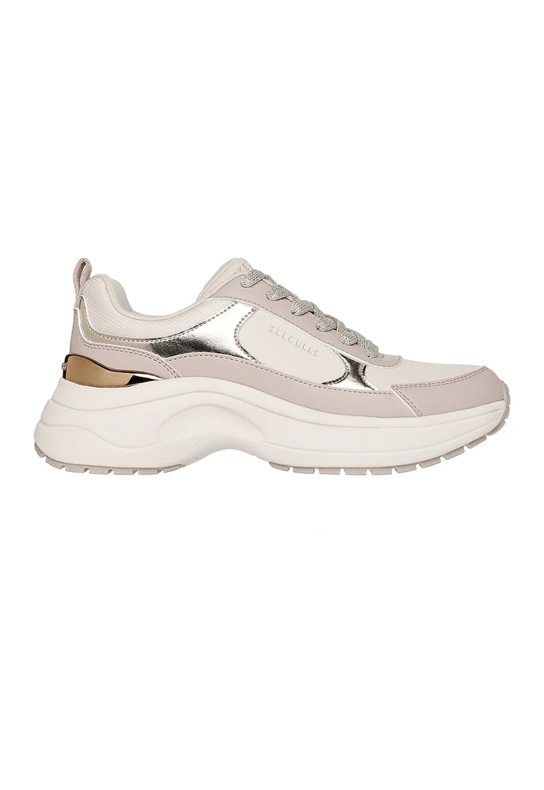 Pantofi sport demi-wedge cu garnituri cu aspect metalizat Hazel 2, Gri deschis/Argintiu