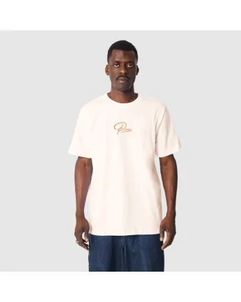 Tricou unisex cu logo brodat, Crem