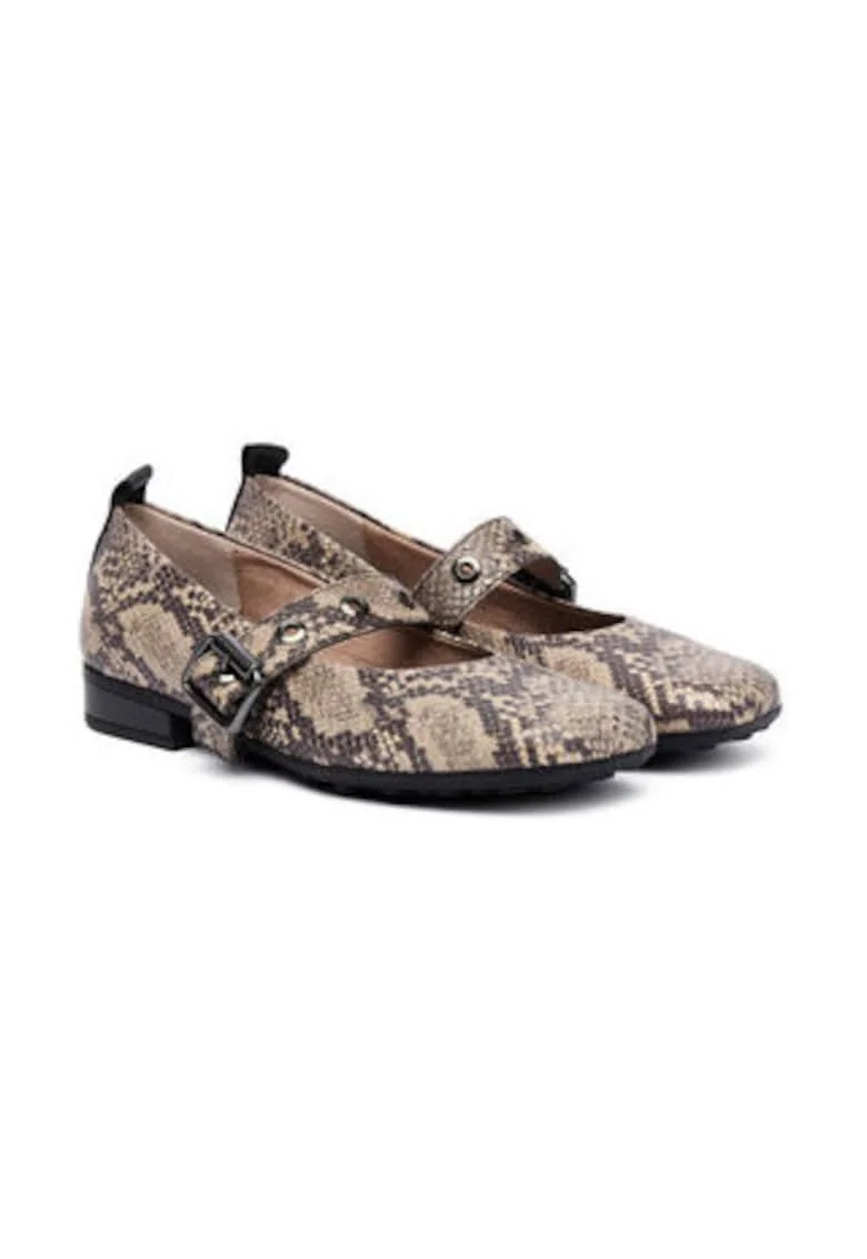 Pantofi dama  multicolor, Negru/Bej