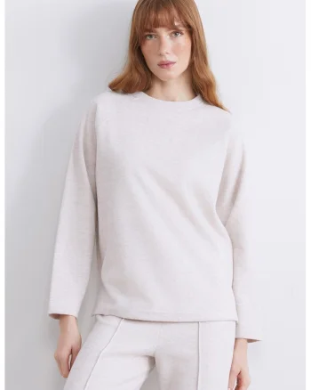 Bluza de trening regular-fit cu model uni, Alb