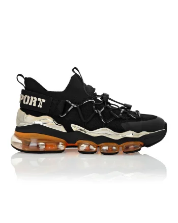Pantofi sport cu talpa masiva Cyber Thunder, Auriu/Negru/Portocaliu pal