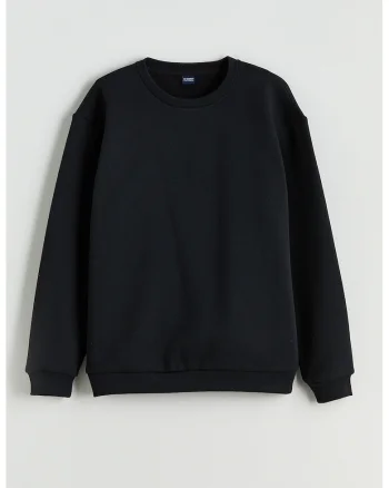 Bluza sport uni din amestec de bumbac, Negru
