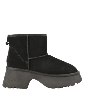 Ghete sport, dama,  D113-7, negru, piele intoarsa, Negru