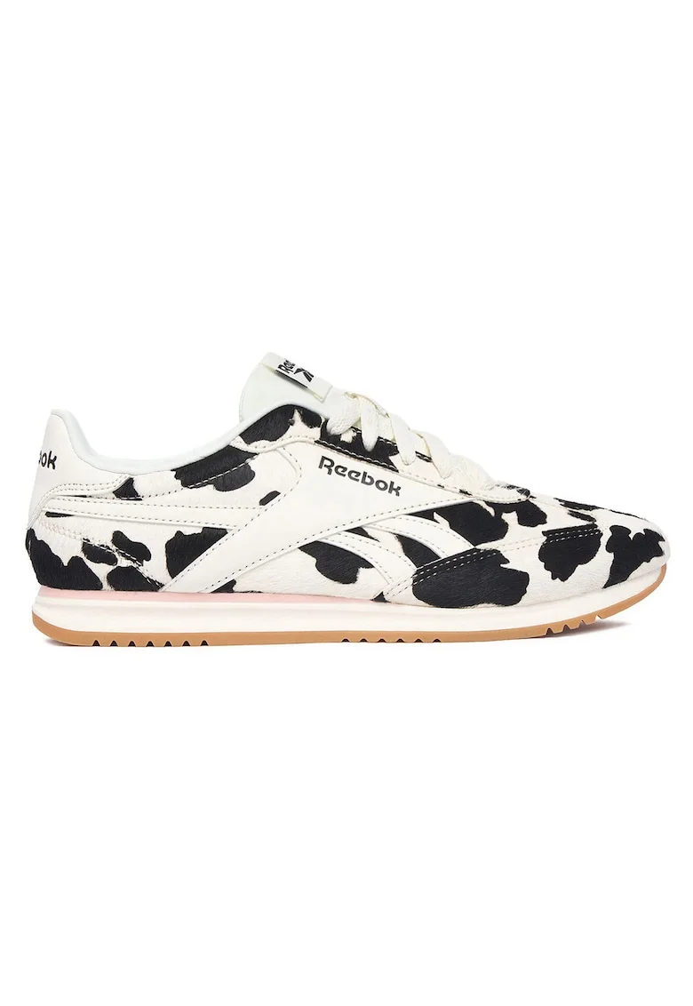 Pantofi sport dama  crem-negru, piele intoarsa si material sintetic, design elegant