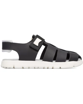 Sandale cu talpa plata, model uni si inchidere velcro Orugua, Roz