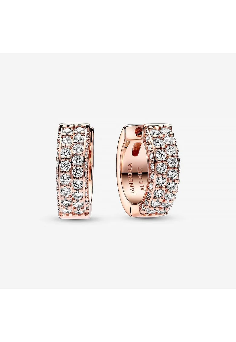 Cercei  Timeless rotunzi dublu Pave Zirconiu