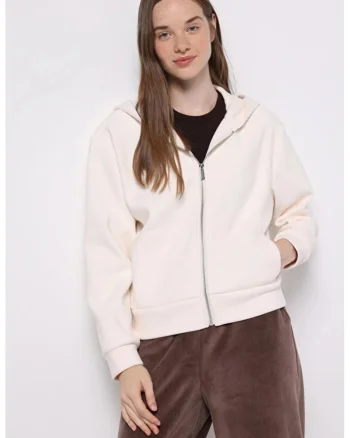 Hanorac Damen  Alb Regular Fit, Alb