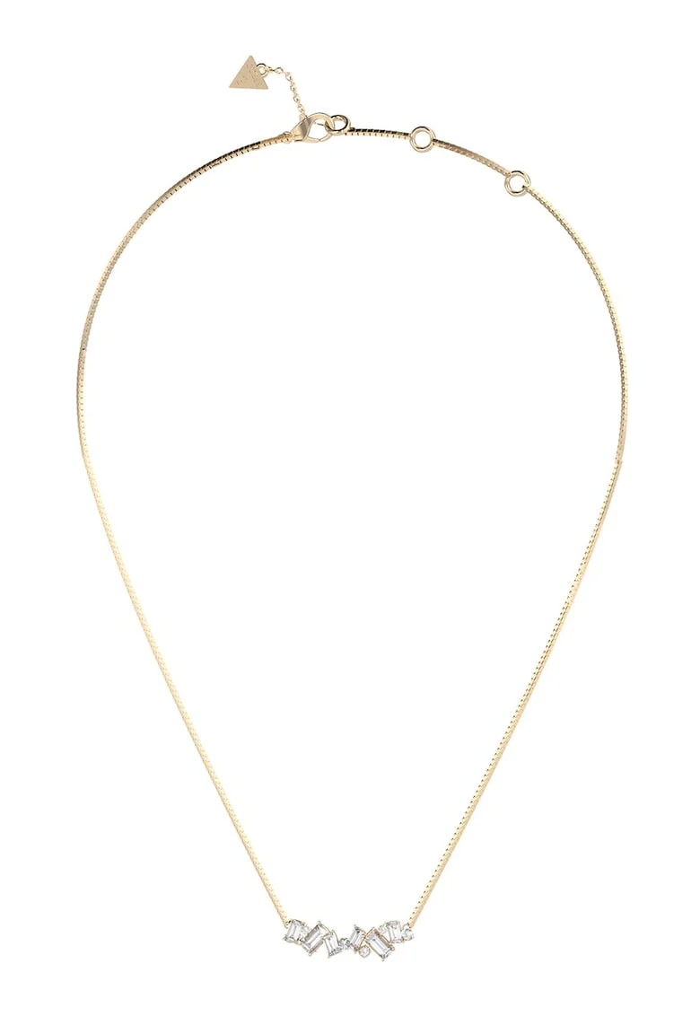 Colier cu zirconia, Alb/Auriu