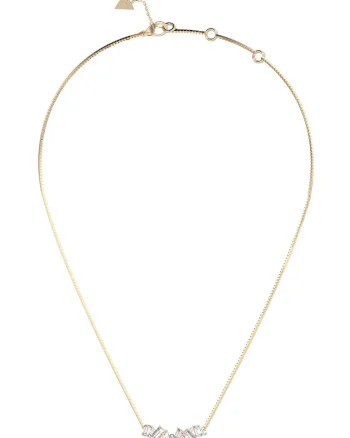 Colier cu zirconia, Alb/Auriu
